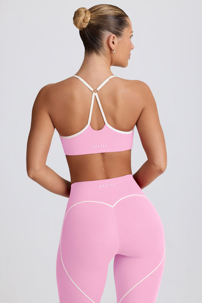 Soft Active Sweetheart-Neck Sports Bra in Baby Pink