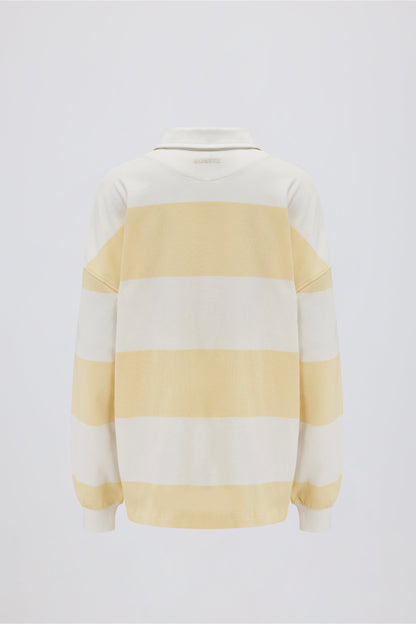 Striped Oversized Long-Sleeve T-Shirt in Lemon