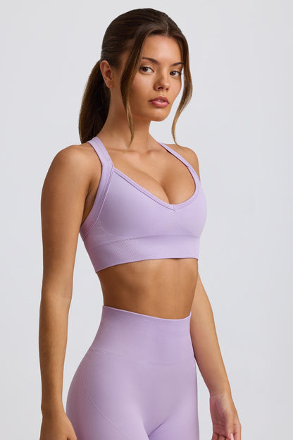 Super Sculpt Seamless Cross-Back Sports Bra in Soft Lilac